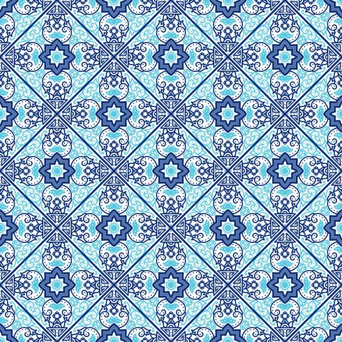Portuguese azulejo tiles. Seamless patterns.  vector
