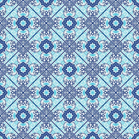 Portuguese azulejo tiles. Seamless patterns.  vector