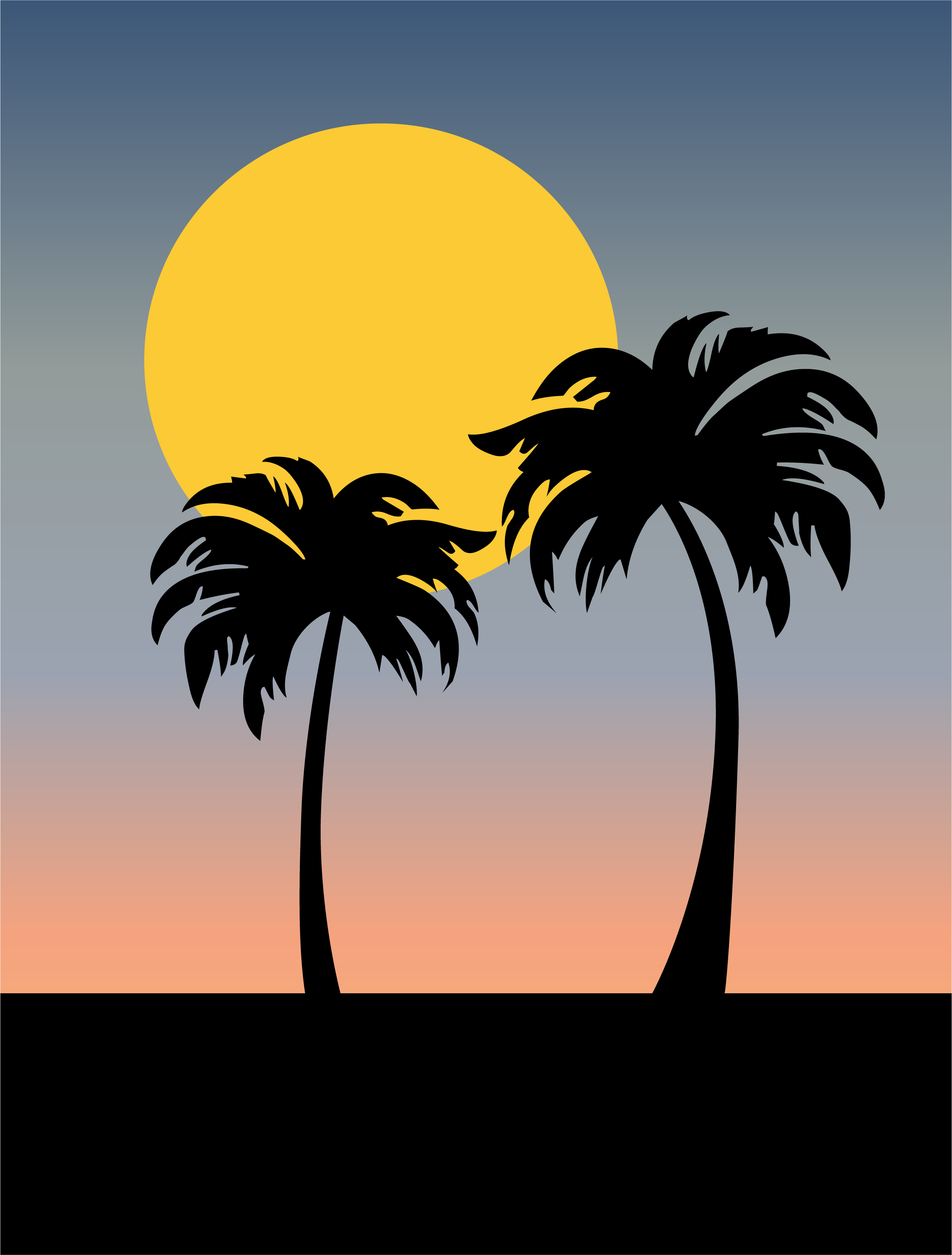 Sunset Palm Tree Silhouette