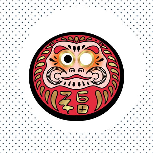 Daruma Japanese traditional doll vector