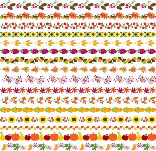 autumn border patterns vector