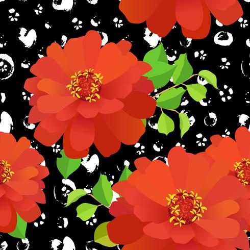 Hand drawn painted seamless pattern. vector