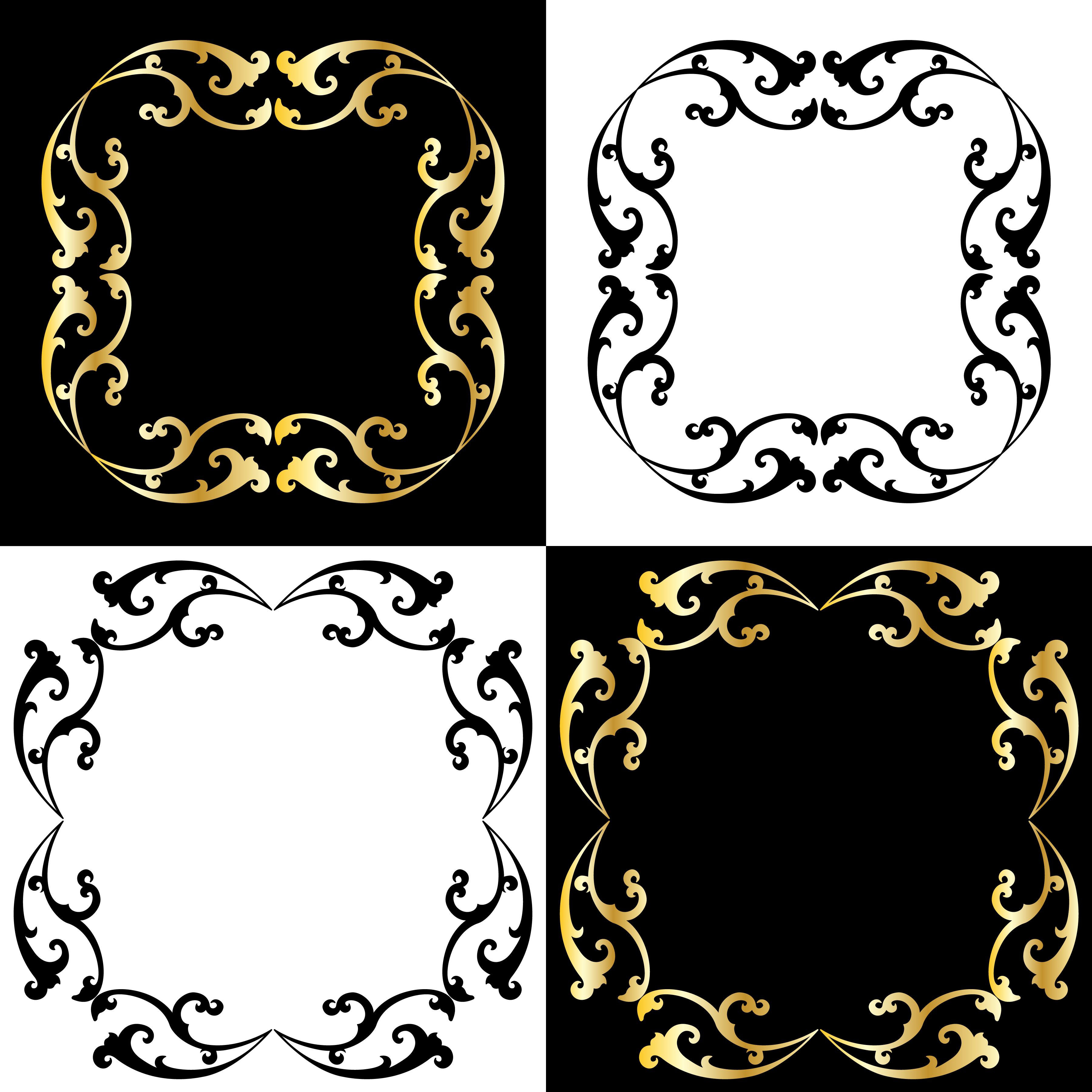 gold and black scroll frames 342799 - Download Free ...