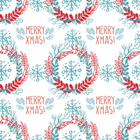 Seamless pattern of Christmas wreaths.  vector