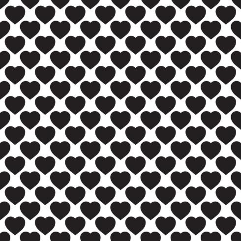 Monochrome seamless pattern with hearts vector