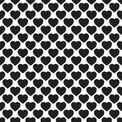 Monochrome seamless pattern with hearts vector