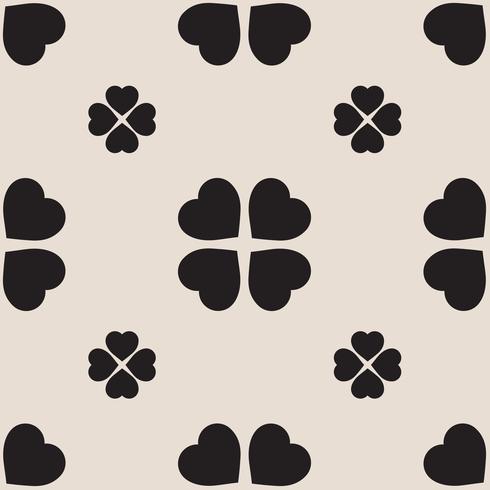 Monochrome seamless pattern with clover leaves vector