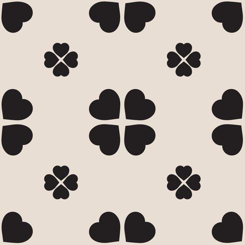 Monochrome seamless pattern with clover leaves vector