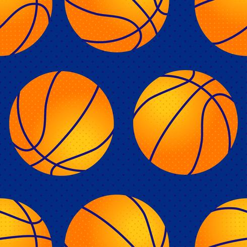 Basketball seamless pattern. Orange ball. vector