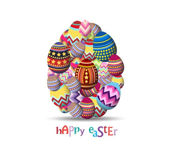 happy easter.Floral Frame. Cute flowers arranged un a shape of the wreath vector