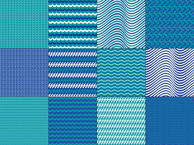 Turquoise Blue Wave Patterns vector