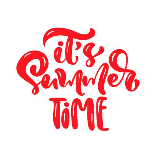 Brush calligraphy lettering composition text its Summer Time vector