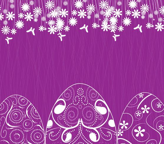 Fondo de Pascua con adornos de huevos vector