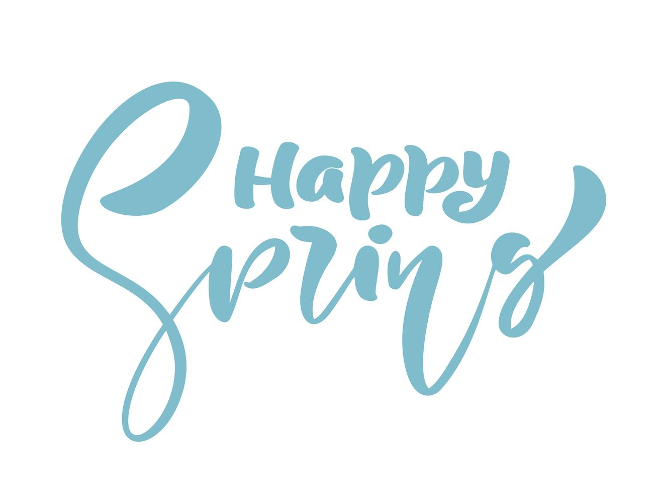 Calligraphy lettering phrase Happy Spring 342983 Vector Art at Vecteezy