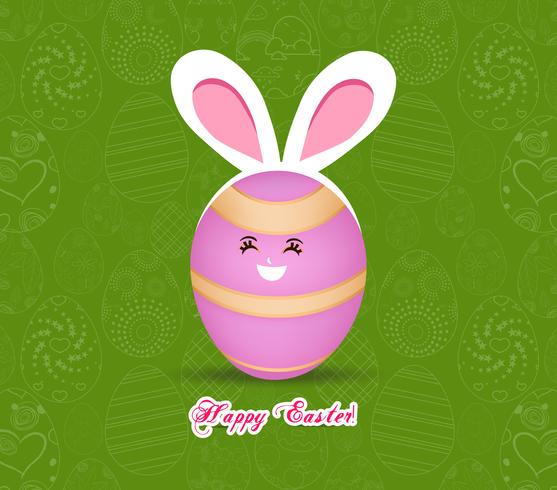 Huevos de Pascua felices con orejas de conejo vector