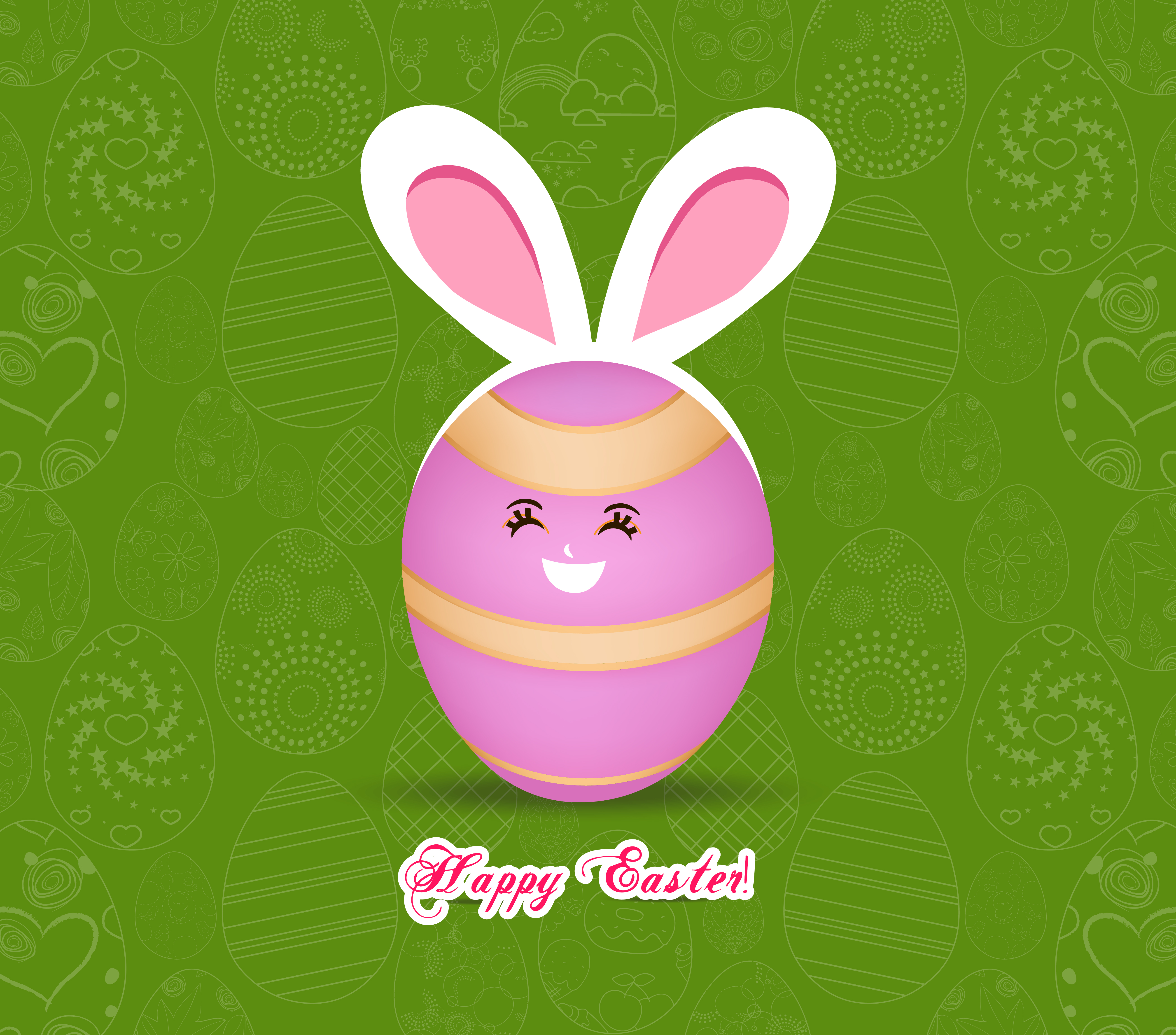 Happy easter eggs with rabbit ears - Download Free Vectors ...