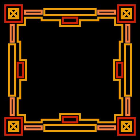 Frame with gold geometric vector