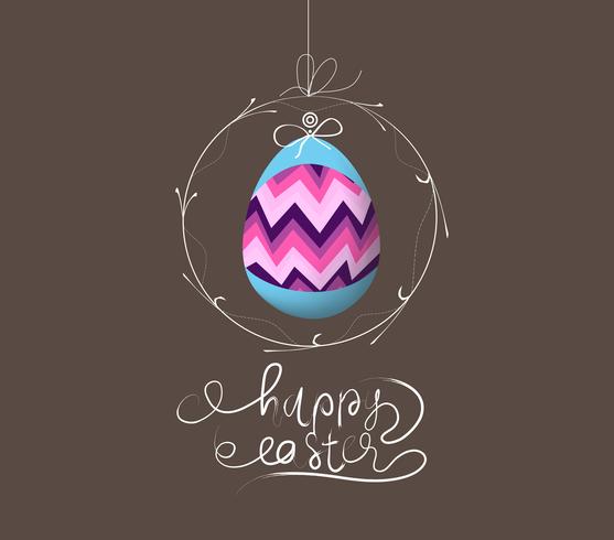 easter eggs label card vector