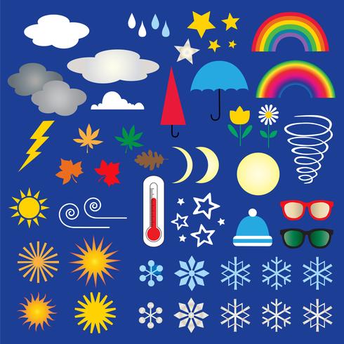 weather icons clipart vector