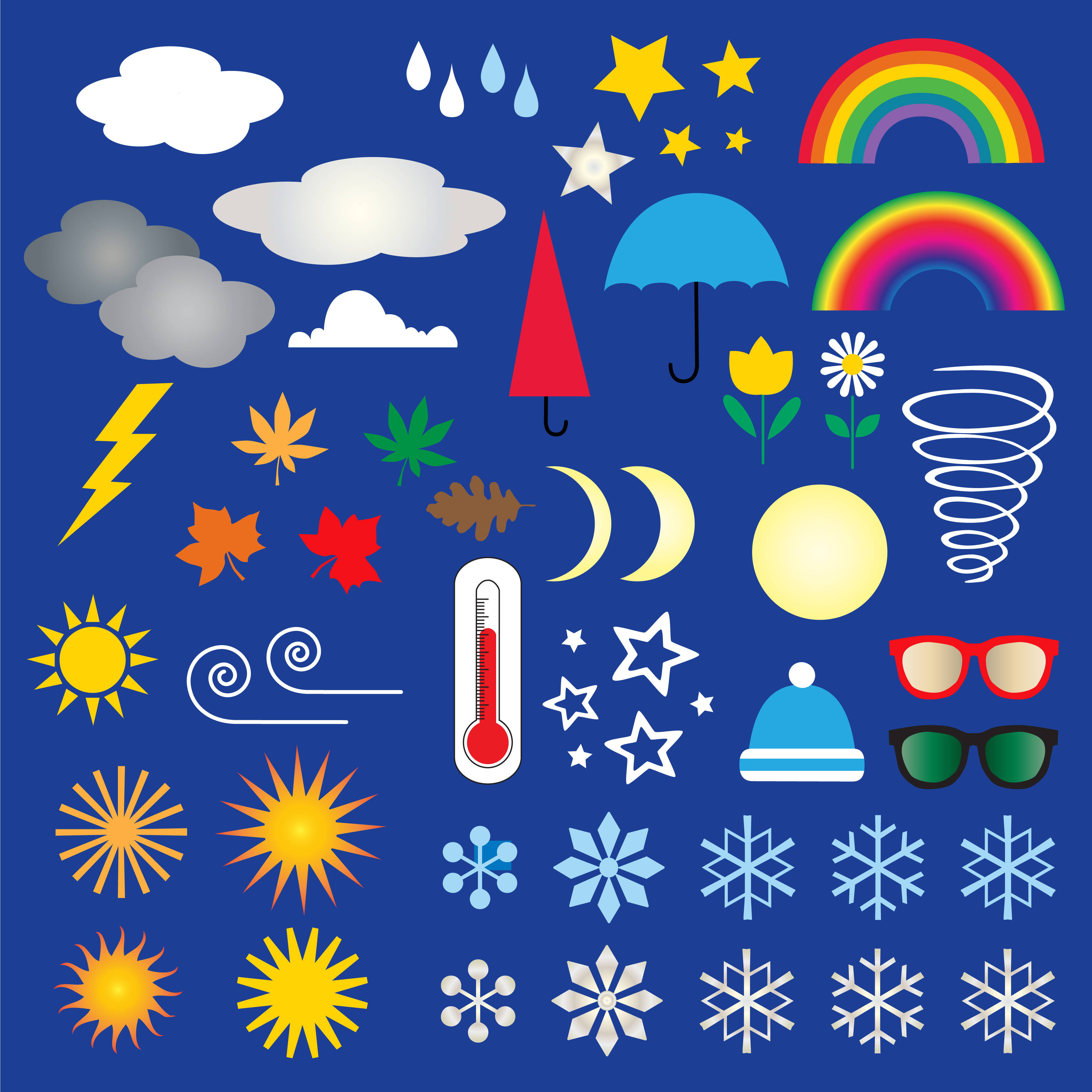 weather icons clipart 343028 Vector Art at Vecteezy