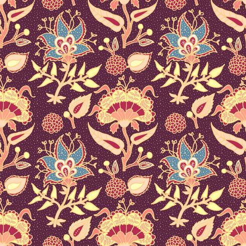 Indian National paisley ornament for cotton, linen fabrics. vector