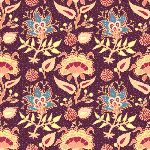 Indian National paisley ornament for cotton, linen fabrics. vector