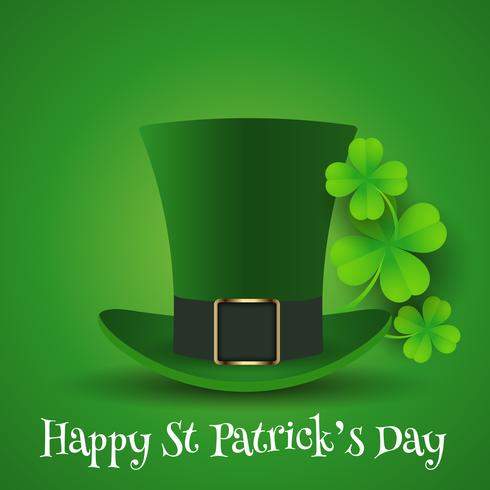 St Patricks Day background with top hat and shamrock vector