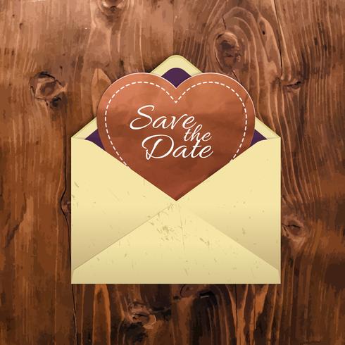 Manila envelope with a heart  vector