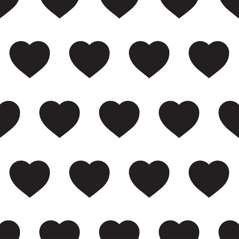 Monochrome seamless pattern with hearts vector