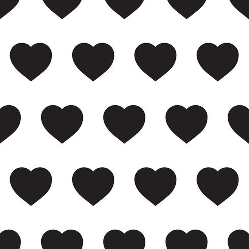 Monocromo de patrones sin fisuras con corazones vector