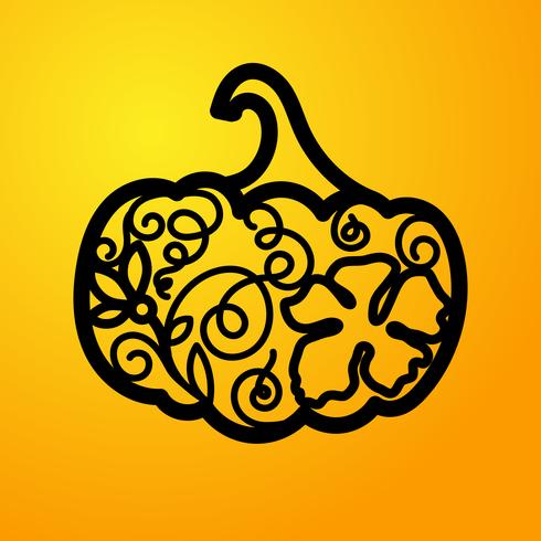 Plantilla de corte por láser de calabaza para halloween. vector