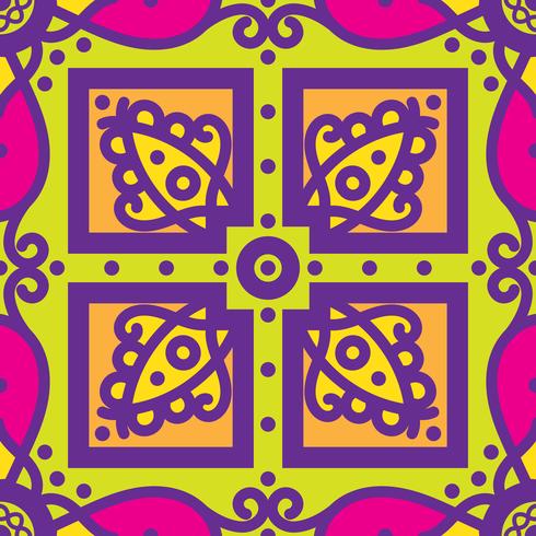 Talavera oblana Mexican seamless pattern vector