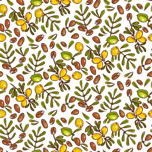 Seamless pattern Argan Oil vector