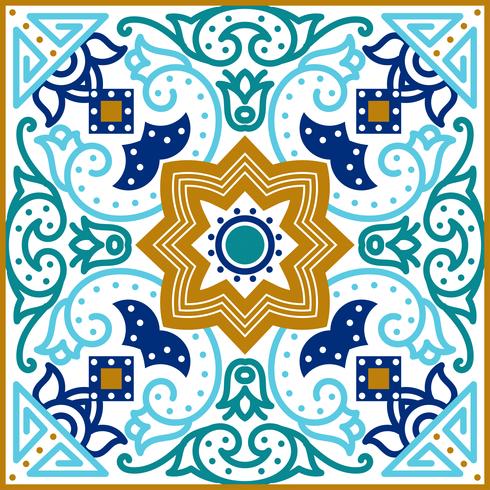 Talavera tile. Vibrant Mexican seamless pattern,  vector