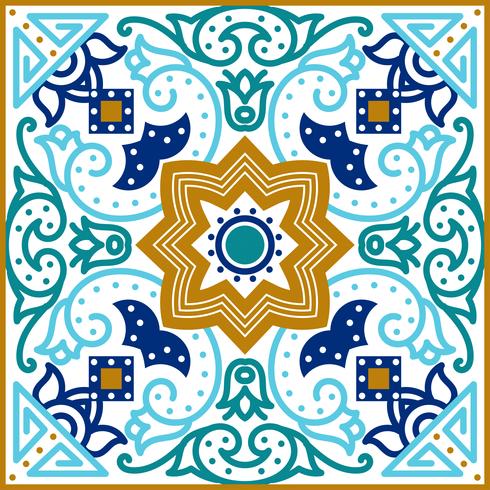 Talavera tile. Vibrant Mexican seamless pattern,  vector