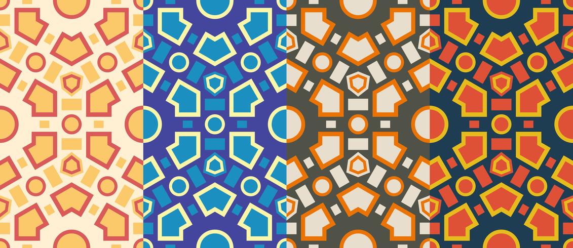 Retro geometric hexagon seamless pattern vector