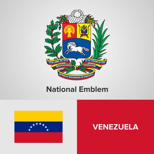 Emblema Nacional, Mapa y Bandera vector