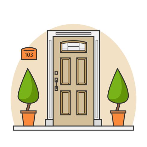 Ilustración vectorial puerta vector