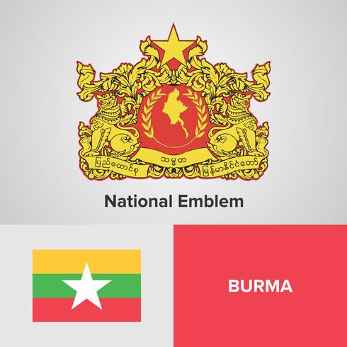 National Emblem, Map and flag  vector