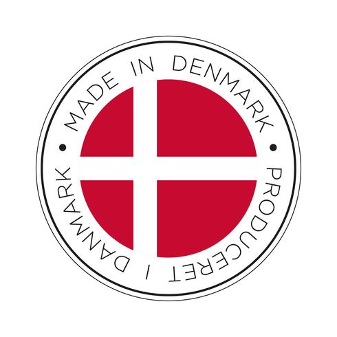 Made in Denmark flag icon. vector