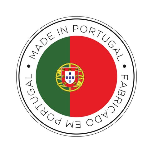 Hecho en el icono de la bandera de portugal. vector