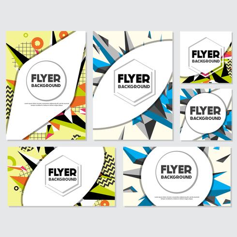 Low Poly Flyer style background Design Template vector