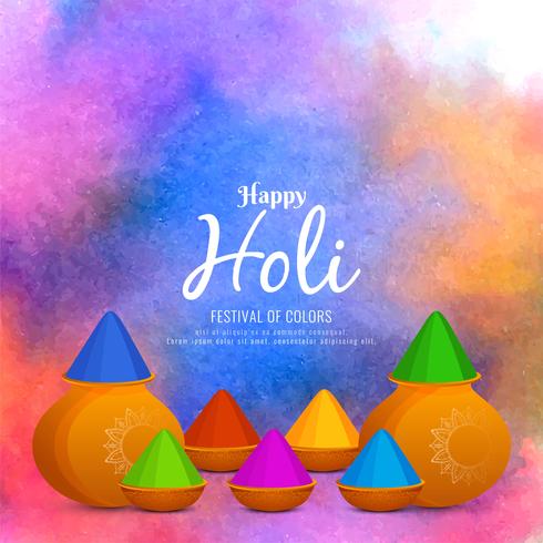 Abstract colorful Happy Holi greeting background design vector