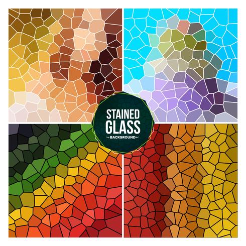 Multicolor Broken Stained Glass Background Set vector