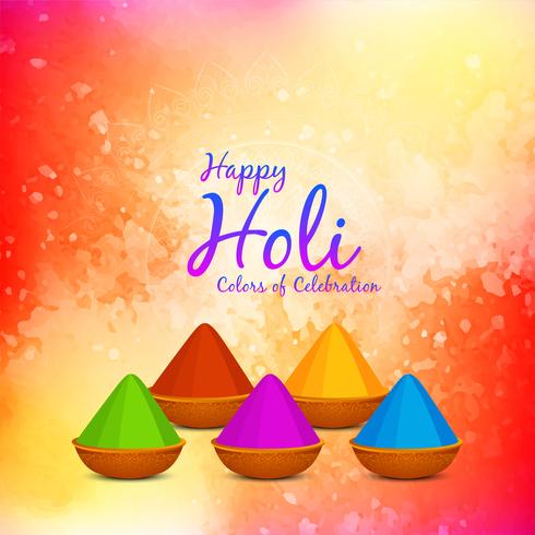 Abstract Happy Holi festival greeting background vector