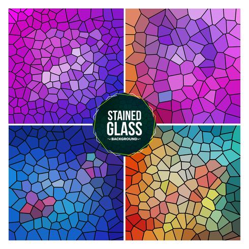 Multicolor Broken Stained Glass Background Set vector