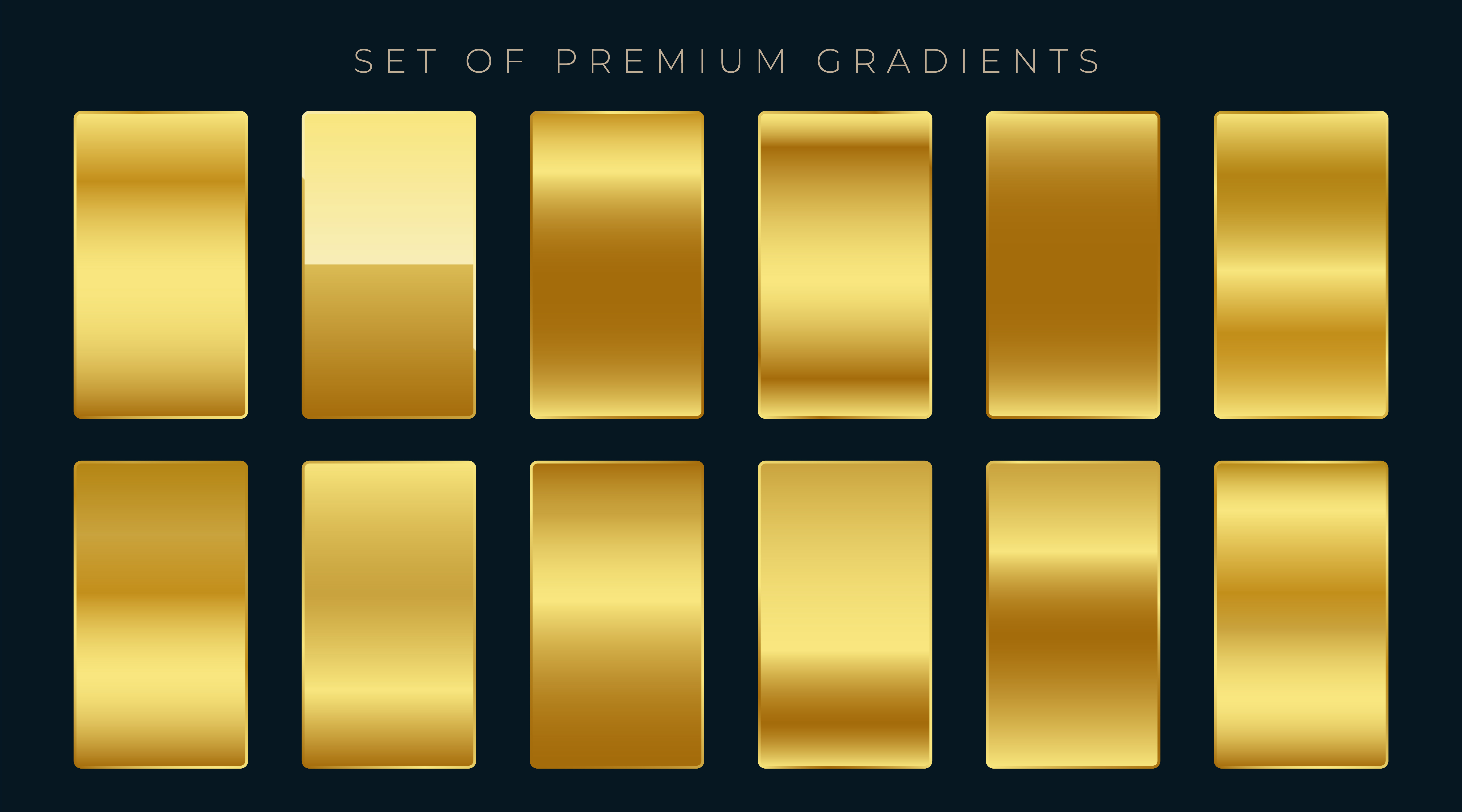 premium set of golden gradients Download Free Vector Art 