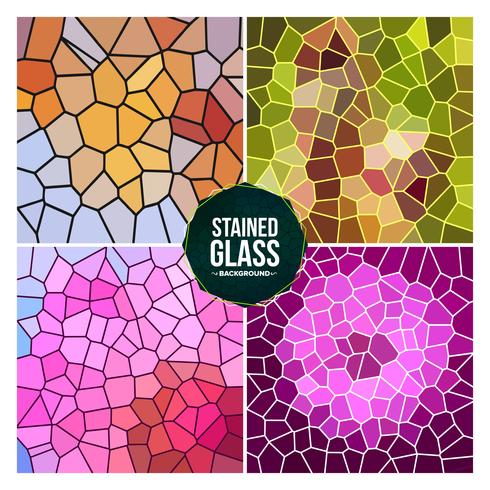 Multicolor Broken Stained Glass Background Set vector