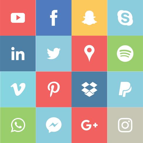 Social media icon set vector