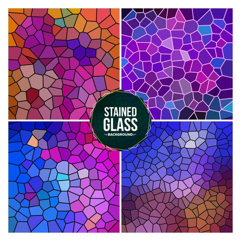 Multicolor Broken Stained Glass Background Set vector